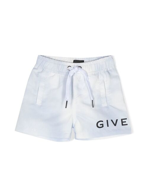 Givenchy Kids logo-print drawstring swim shorts