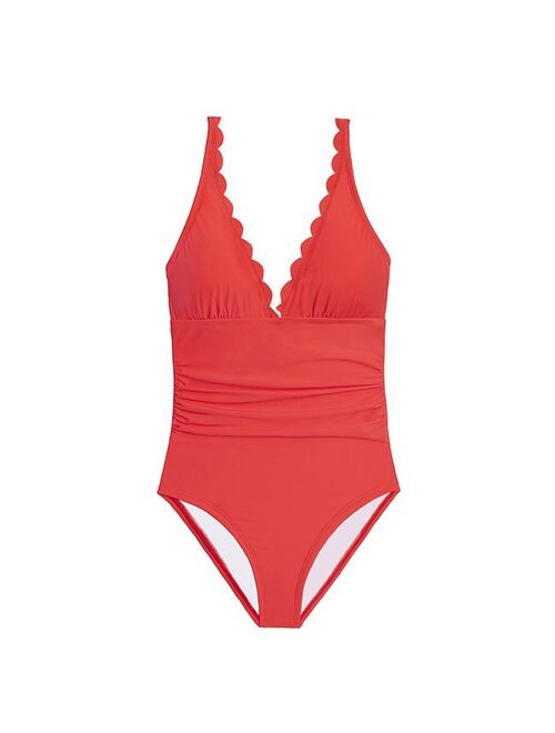 Women's DRAPER JAMES RSVP Double Scalloped One-Piece Swimsuit