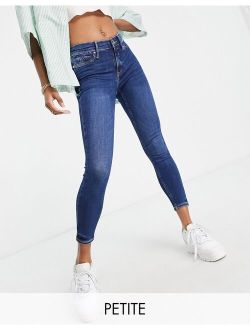 River Island Petite high rise skinny jeans in light blue