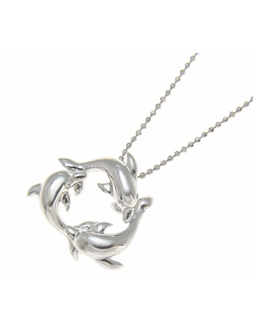 Arthur's Jewelry 925 Sterling Silver Hawaiian Swimming Dolphin Circle Charm Pendant 21mm