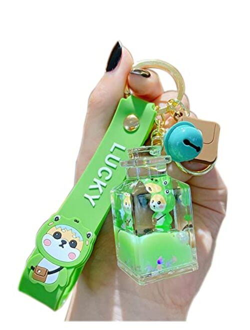 BEXOA Kawaii Keychain Shiba Inu Liquid Floating Quicksand Cute Keychains Bag Charm Car Key Ring for Women Girl