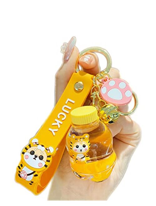 BEXOA Kawaii Keychain Shiba Inu Liquid Floating Quicksand Cute Keychains Bag Charm Car Key Ring for Women Girl