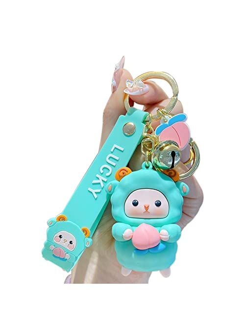 BEXOA Cute Keychain Christmas Gift - New Year Kawaii Lamb Keychains Boy Girl Bag Backpack Charms Women Men Car Key Ring