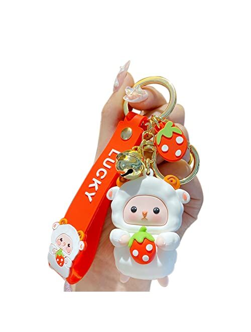 BEXOA Cute Keychain Christmas Gift - New Year Kawaii Lamb Keychains Boy Girl Bag Backpack Charms Women Men Car Key Ring