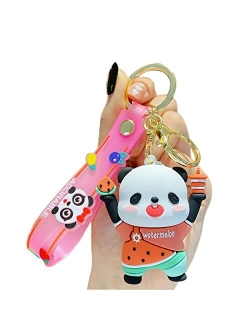 BEXOA Cute Keychain Christmas Gift - New Year Kawaii Keychains Panda Backpack Charms Women Men Car Key Ring