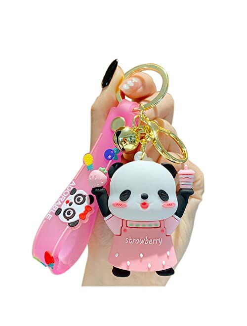 BEXOA Cute Keychain Christmas Gift - New Year Kawaii Keychains Panda Backpack Charms Women Men Car Key Ring