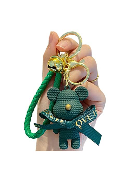 BEXOA Cute Keychain Christmas Gift Kawaii New Year Backpack Charms Cartoon Bear Boy Girl Keychains Women Men Car Key Ring