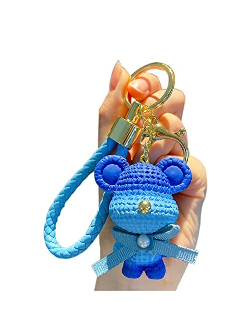 BEXOA Cute Keychain Christmas Gift Kawaii New Year Backpack Charms Cartoon Bear Boy Girl Keychains Women Men Car Key Ring