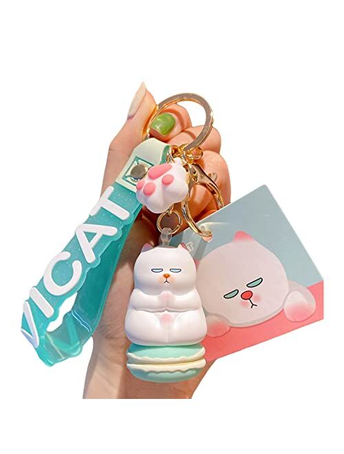 BEXOA Cute Keychain Christmas Gift Kawaii New Year Backpack Charms Cartoon Cat Boy Girl Keychains Women Men Car Key Ring