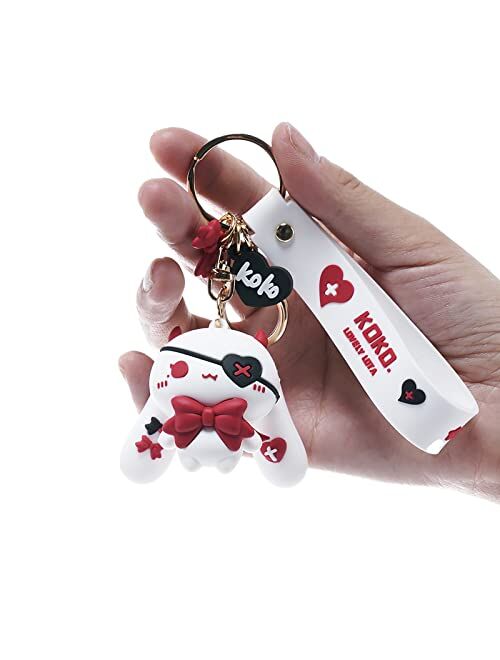 YOU WIZV Keychain for Women Star-Moon Rabbit Key Ring Demon Rabbit Charm Bag Accessory Lovers Best Friend Gift