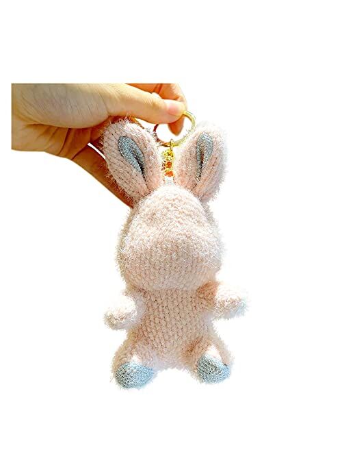 BEXOA Cute Keychain Christmas Gift - New Year Kawaii Plush Rabbit Keychains Boy Girl Backpack Charms Women Men Car Key Ring