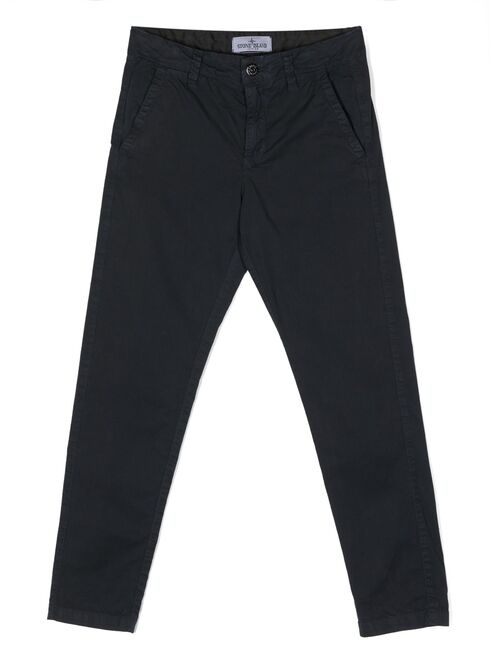 Stone Island Junior Compass-motif straight-leg trousers