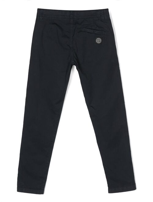 Stone Island Junior Compass-motif straight-leg trousers