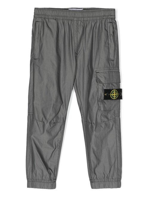 Stone Island Junior logo patch-detail trousers