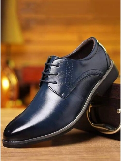 SEGORU Shoes Men Ombre Perforated Detail Lace-up Front Oxford Shoes