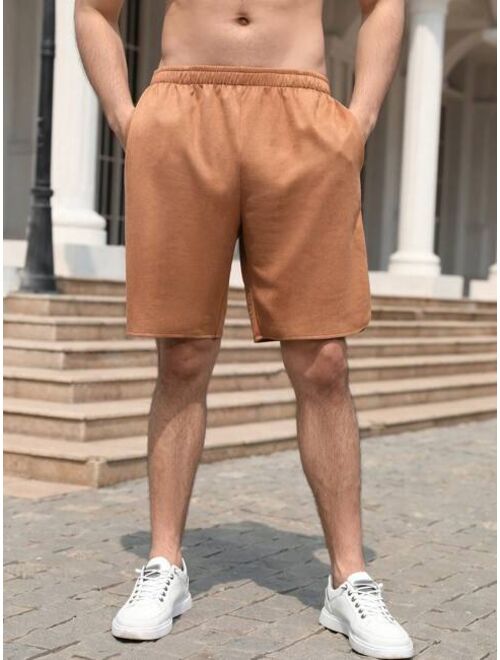 Men Solid Slant Pocket Shorts