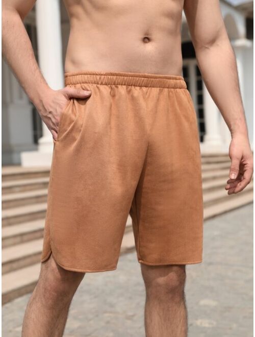 Men Solid Slant Pocket Shorts