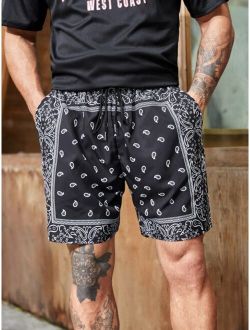 X Stagecoach Men Paisley Print Slant Pocket Shorts