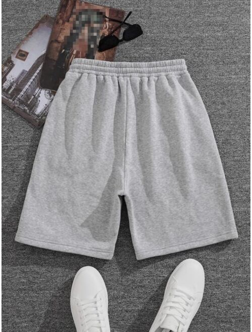 Men Letter Graphic Drawstring Waist Shorts