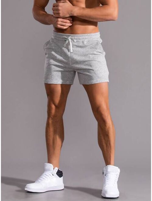 Men Drawstring Waist Shorts