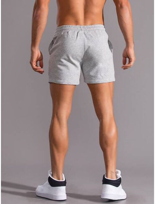 Men Drawstring Waist Shorts