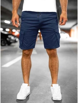 Men Flap Pocket Cargo Shorts