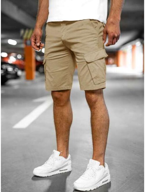 Men Flap Pocket Cargo Shorts