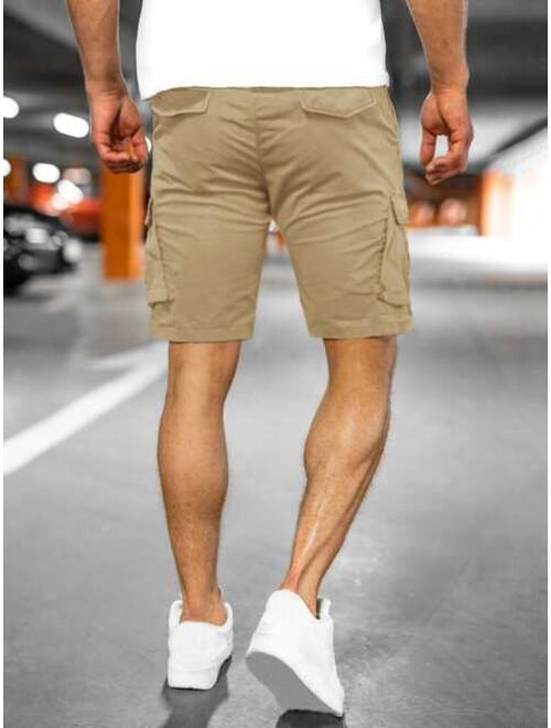 Men Flap Pocket Cargo Shorts