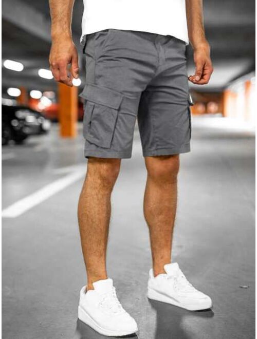 Men Flap Pocket Cargo Shorts