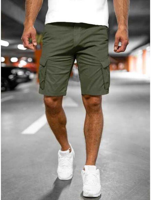 Men Flap Pocket Cargo Shorts