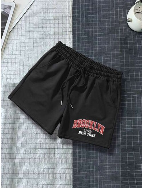 Men Letter Graphic Shorts