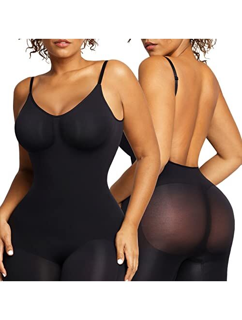 Popilush Full Body Shapewear Backless Seamless Bodysuit for Women Tummy Control Butt Lifter