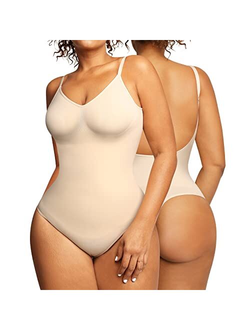 Popilush Full Body Shapewear Backless Seamless Bodysuit for Women Tummy Control Butt Lifter