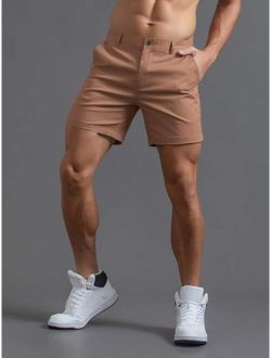 Men Solid Slant Pocket Shorts