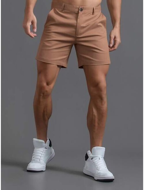 Men Solid Slant Pocket Shorts