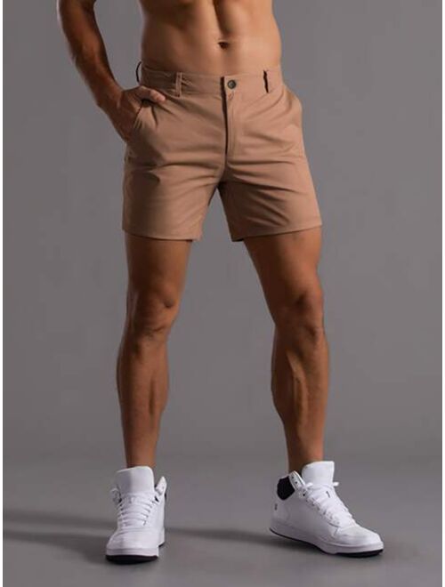 Men Solid Slant Pocket Shorts