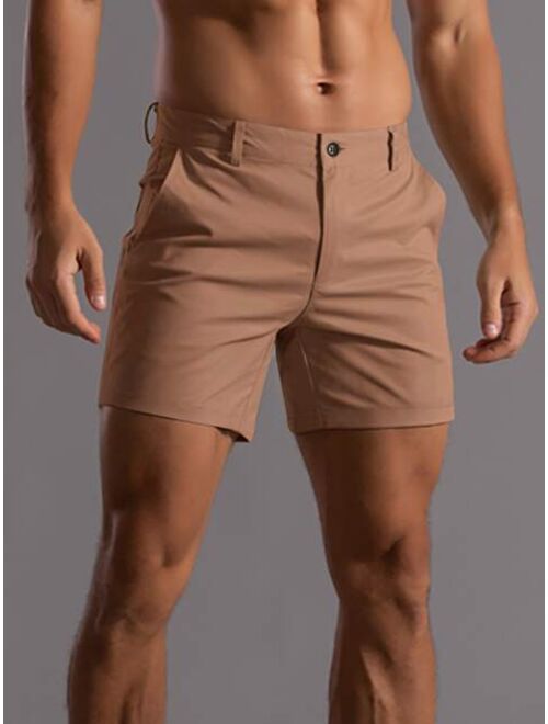 Men Solid Slant Pocket Shorts