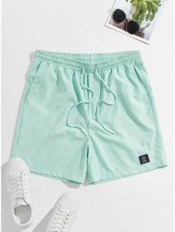 Men Drawstring Waist Shorts