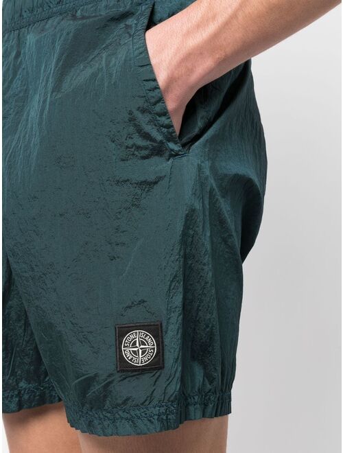 Stone Island embroidered-logo swim shorts