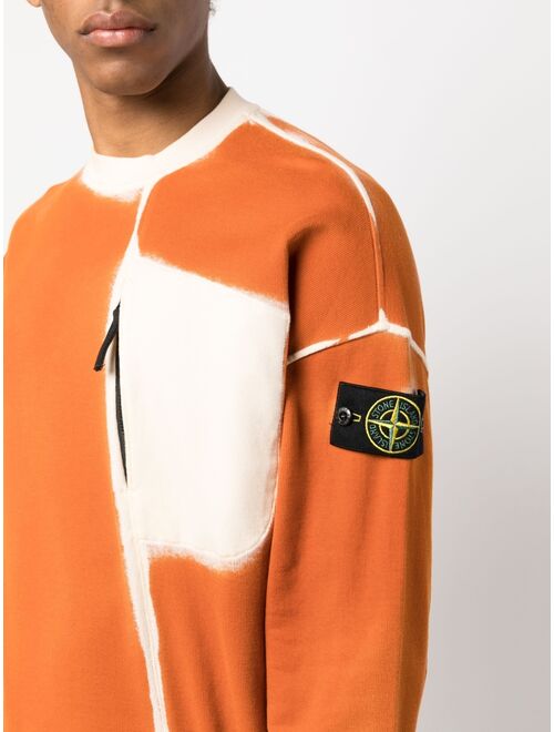 Stone Island spray-print cotton sweatshirt