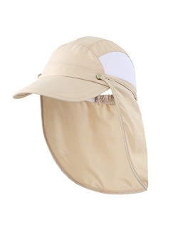 Connectyle Kids Visor Sun Hat with Removable Neck Flap UPF 50+ Baseball Play Cap