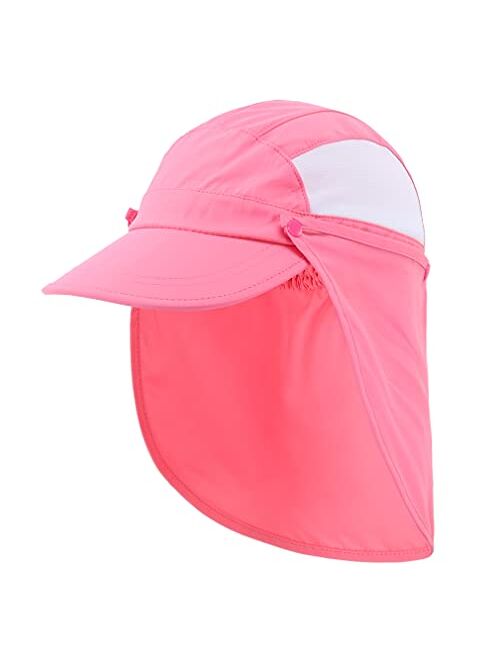 Connectyle Kids Visor Sun Hat with Removable Neck Flap UPF 50+ Baseball Play Cap