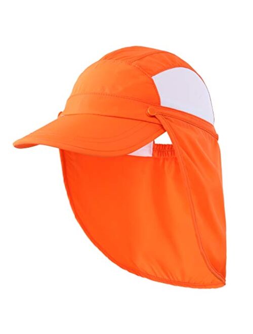 Connectyle Kids Visor Sun Hat with Removable Neck Flap UPF 50+ Baseball Play Cap