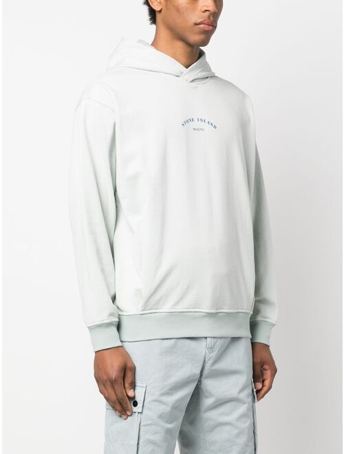 Stone Island logo-print cotton hoodie