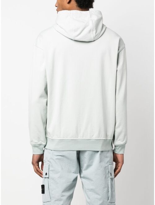 Stone Island logo-print cotton hoodie