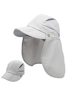 Home Prefer Boys UPF 50+ Sun Protection Cap Quick Dry Fishing Hat with Neck Flap