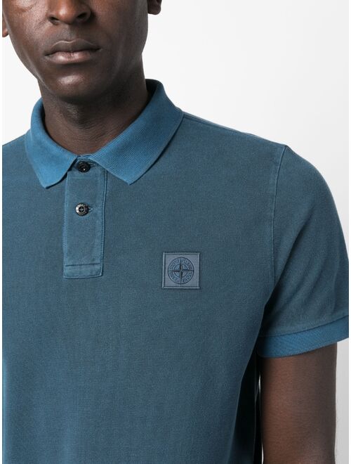 Stone Island Compass-motif cotton polo shirt