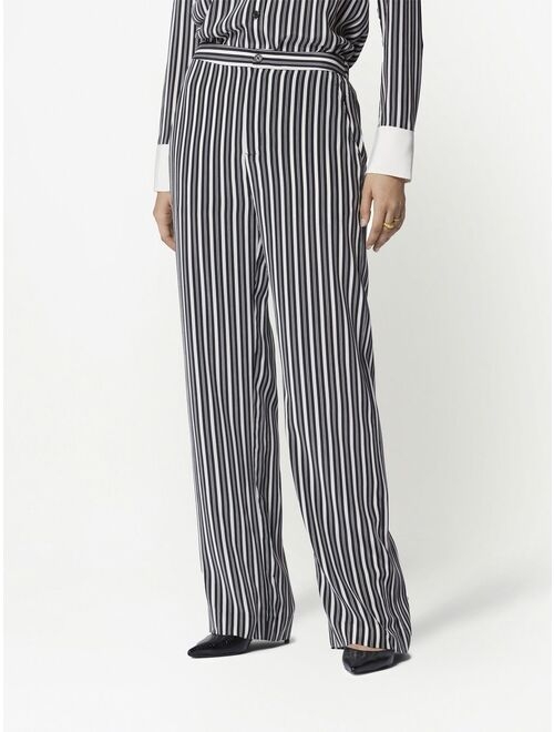 Equipment striped straight-leg trousers