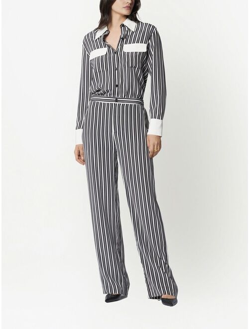 Equipment striped straight-leg trousers