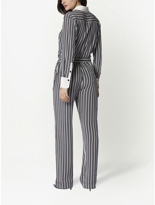 Equipment striped straight-leg trousers